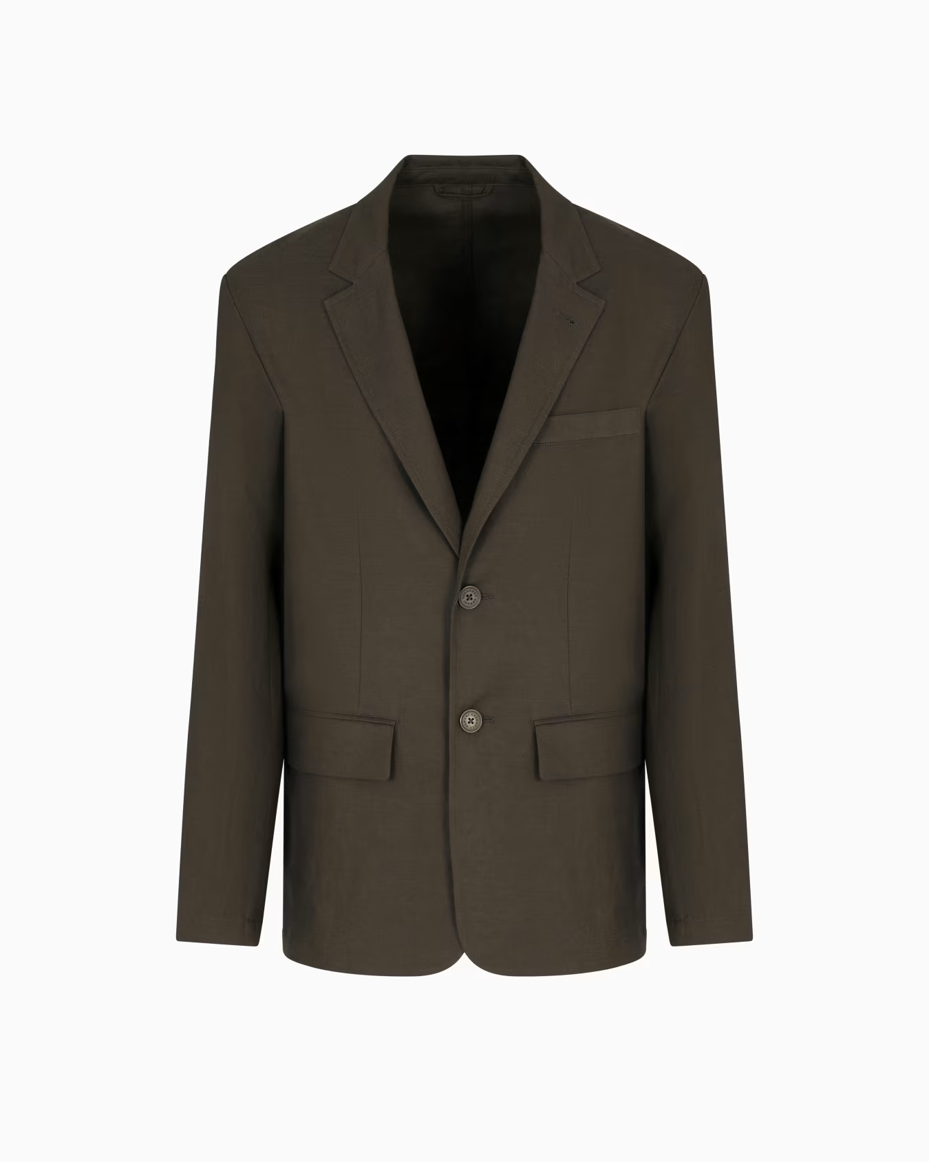 Single-breasted jacket in linen and lyocell