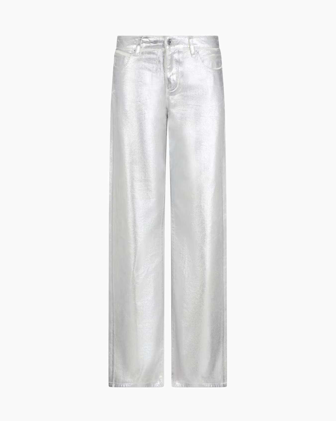 Metallic Stiff Cotton Trousers