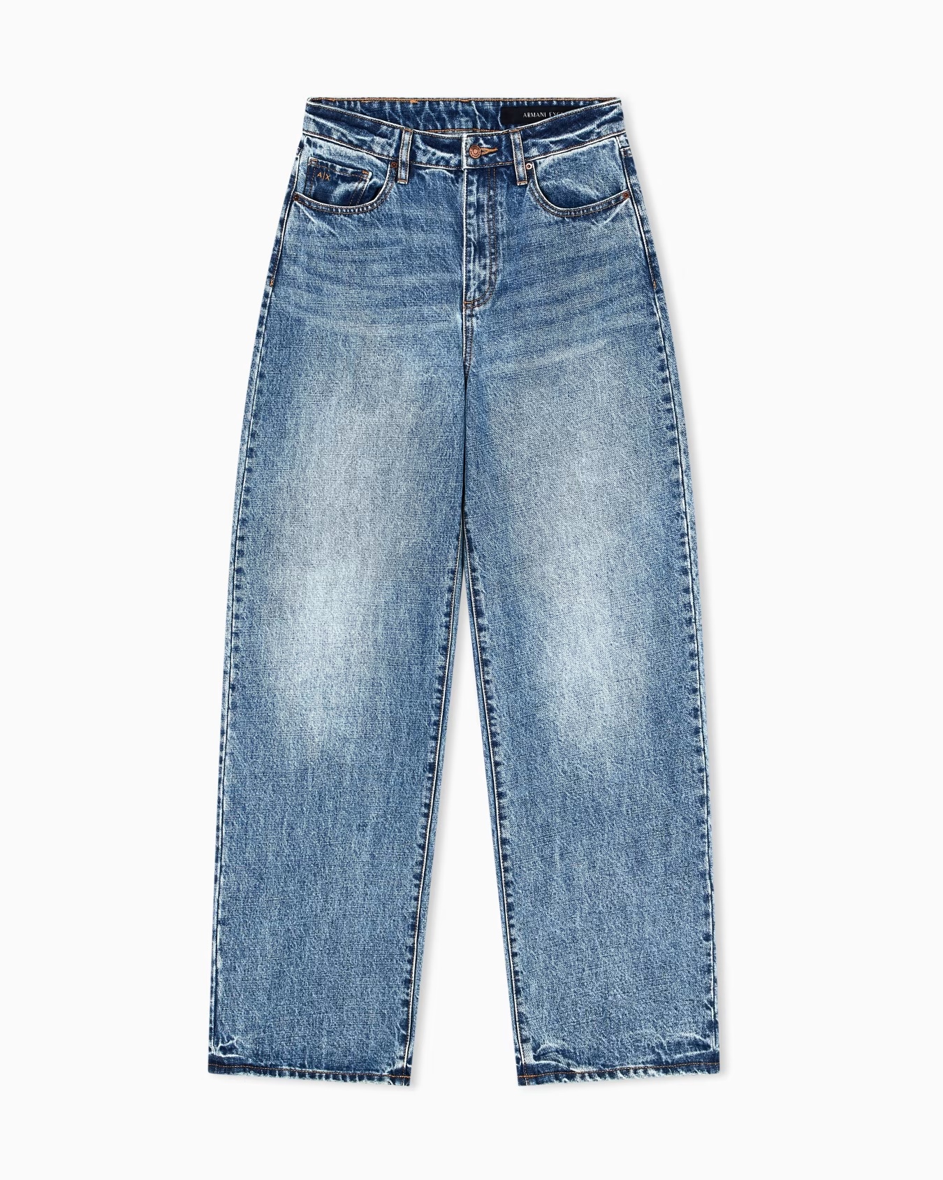 Relaxed fit jeans with used effect