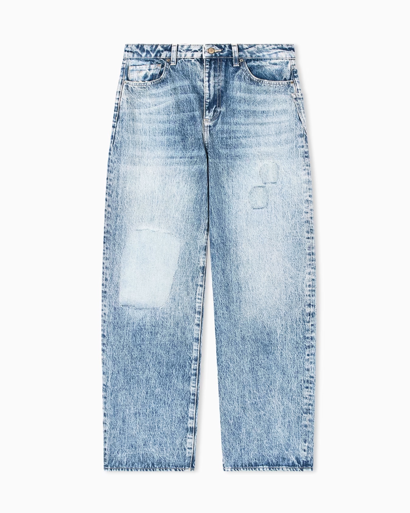 Relaxed fit jeans with a used effect and rips