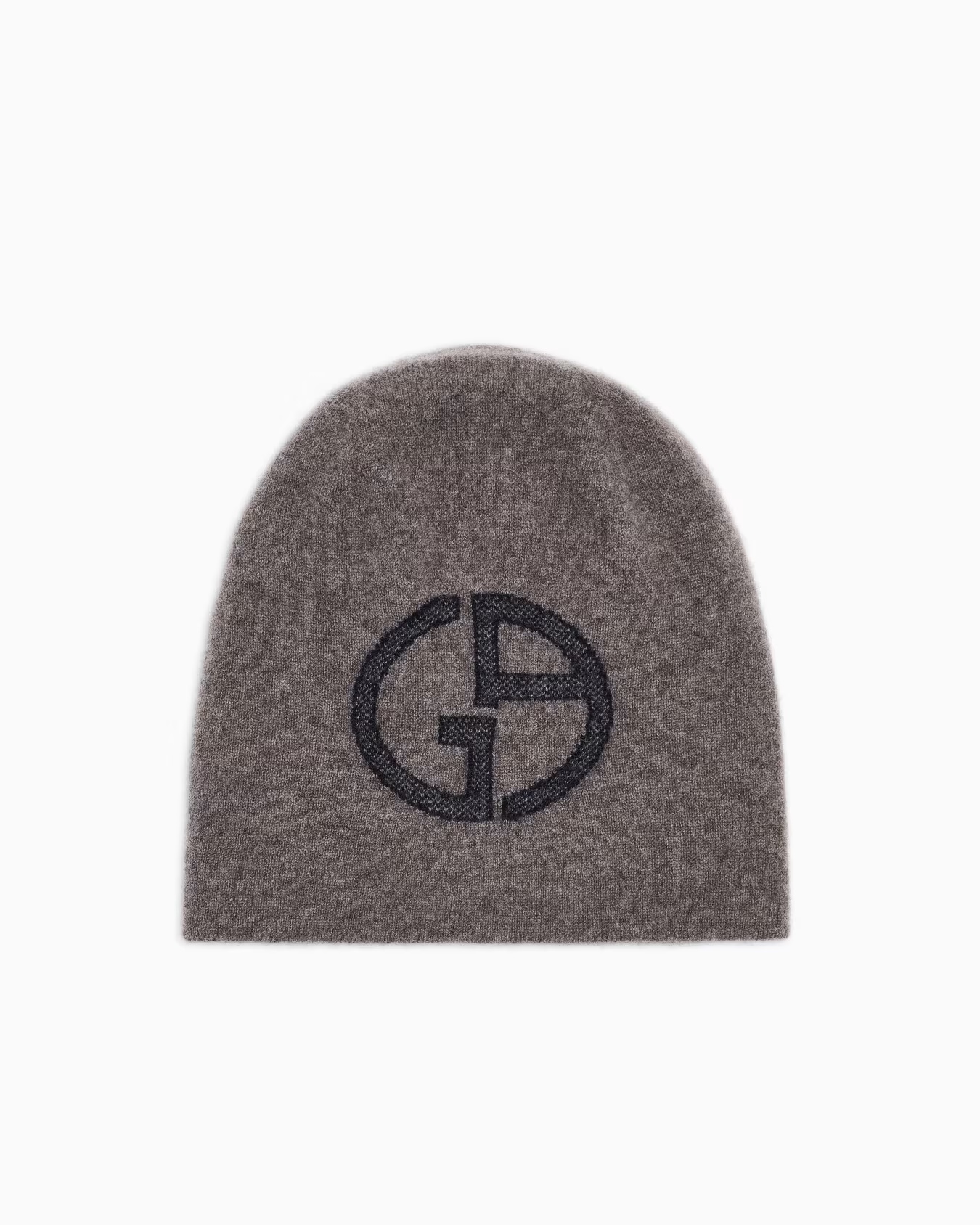 Cashmere beanie with GA logo intarsia