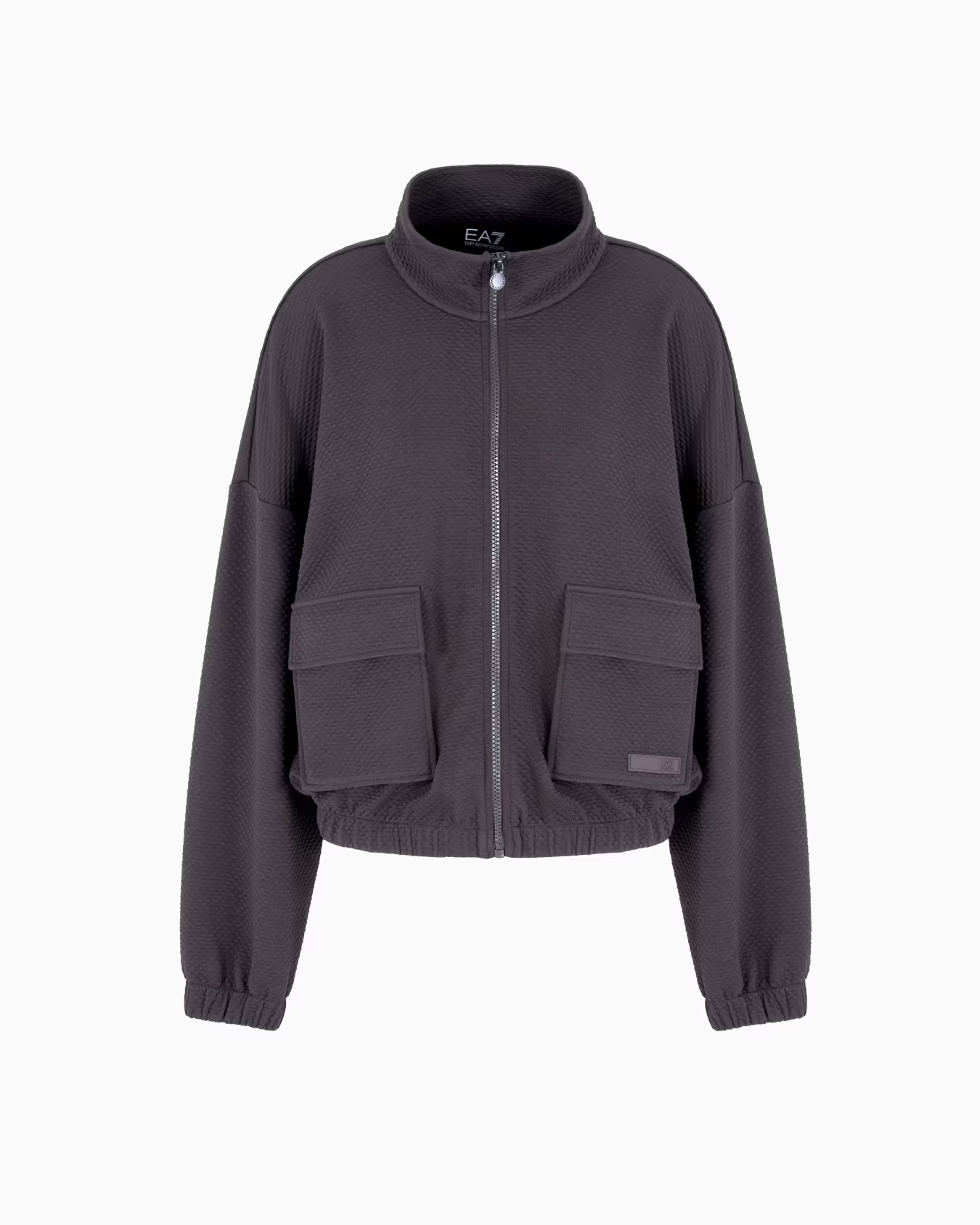 Stretch cotton-blend sweatshirt with patch pockets 1 Stretch cotton-blend sweatshirt with patch pockets