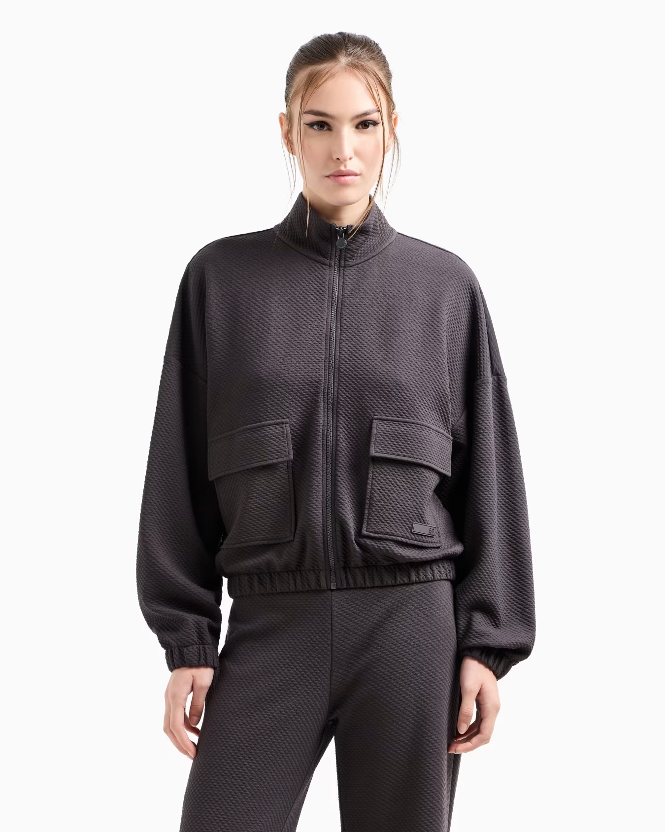 Stretch cotton-blend sweatshirt with patch pockets 4 Stretch cotton-blend sweatshirt with patch pockets