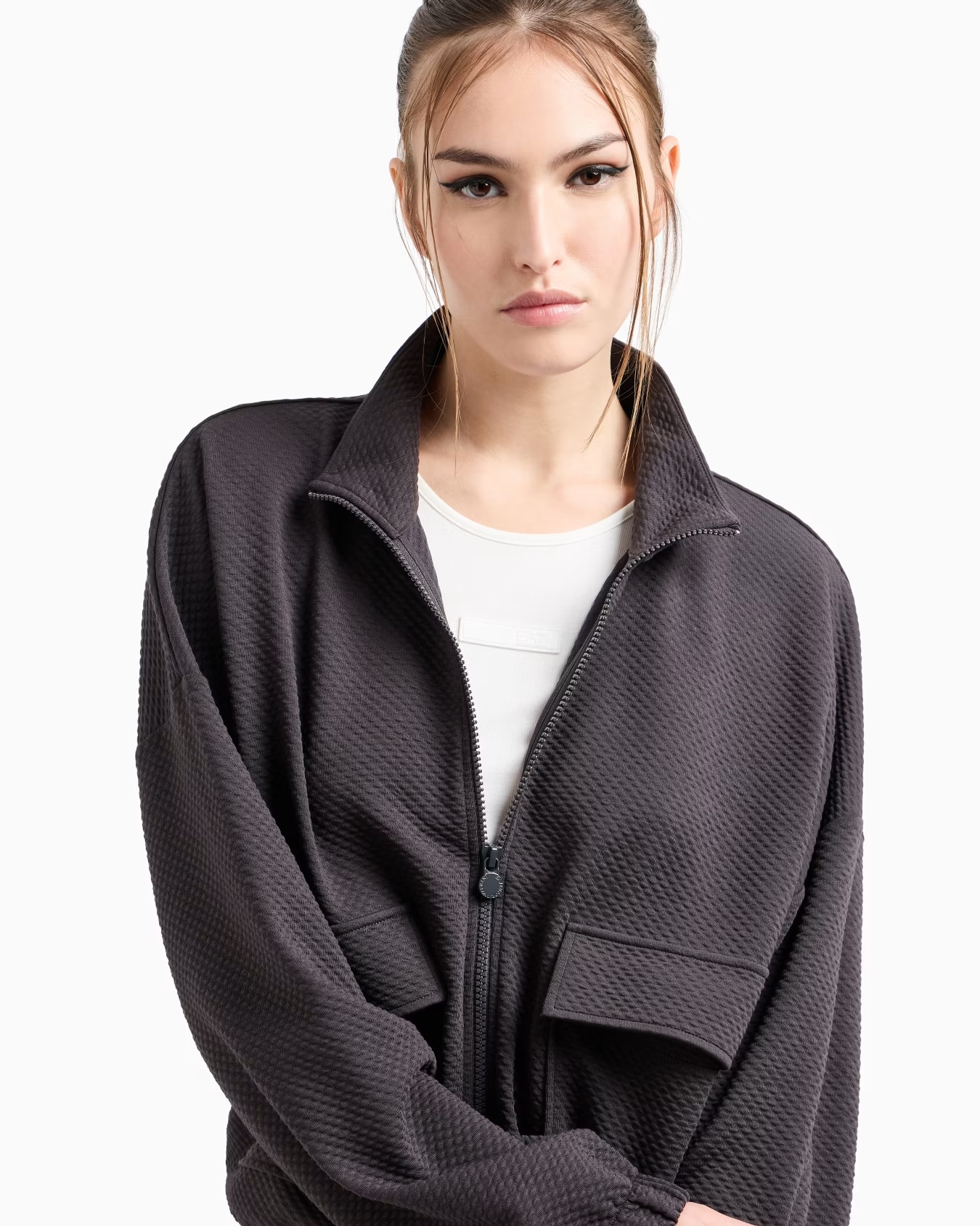 Stretch cotton-blend sweatshirt with patch pockets 5 Stretch cotton-blend sweatshirt with patch pockets