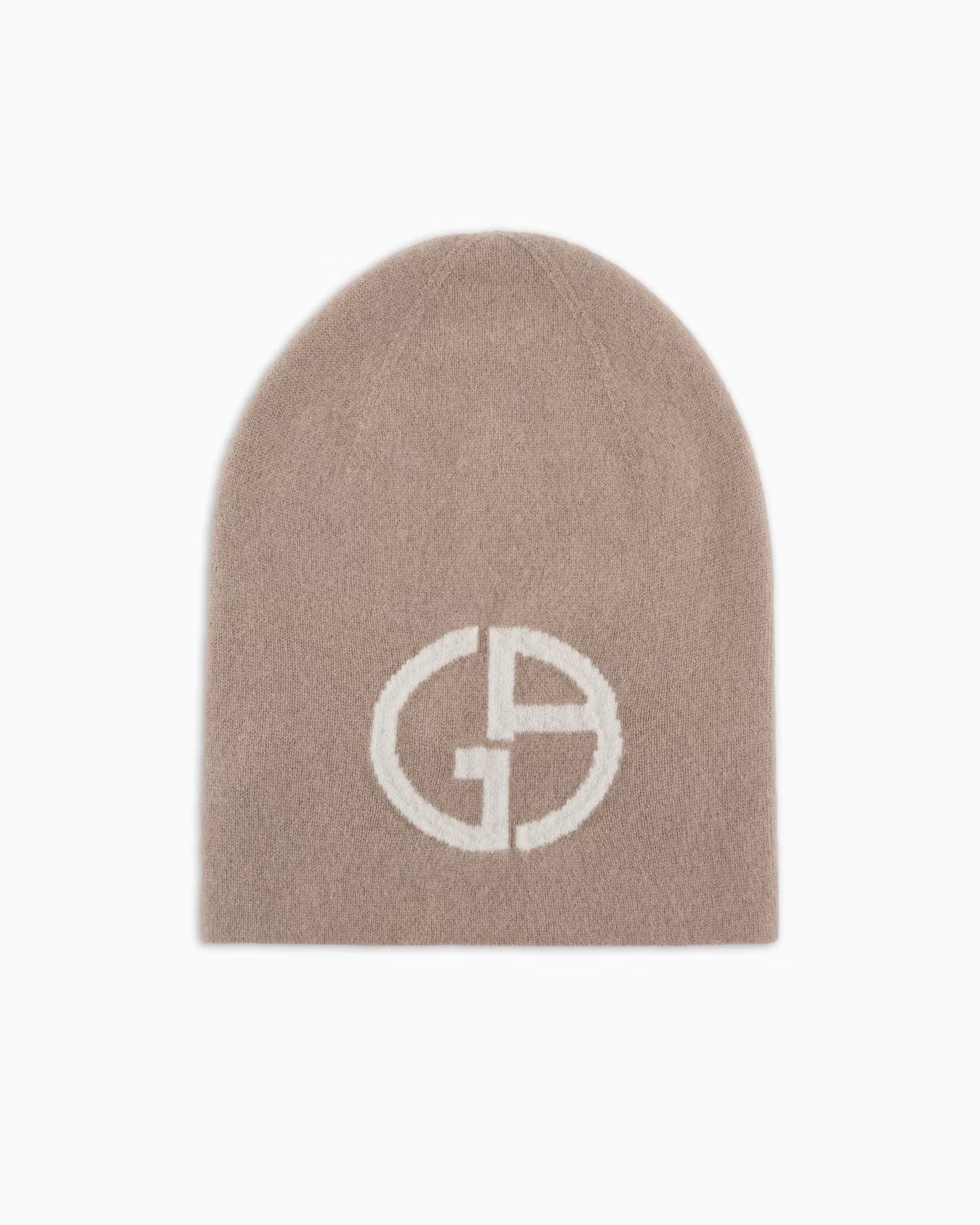 Cashmere jacquard logo beanie