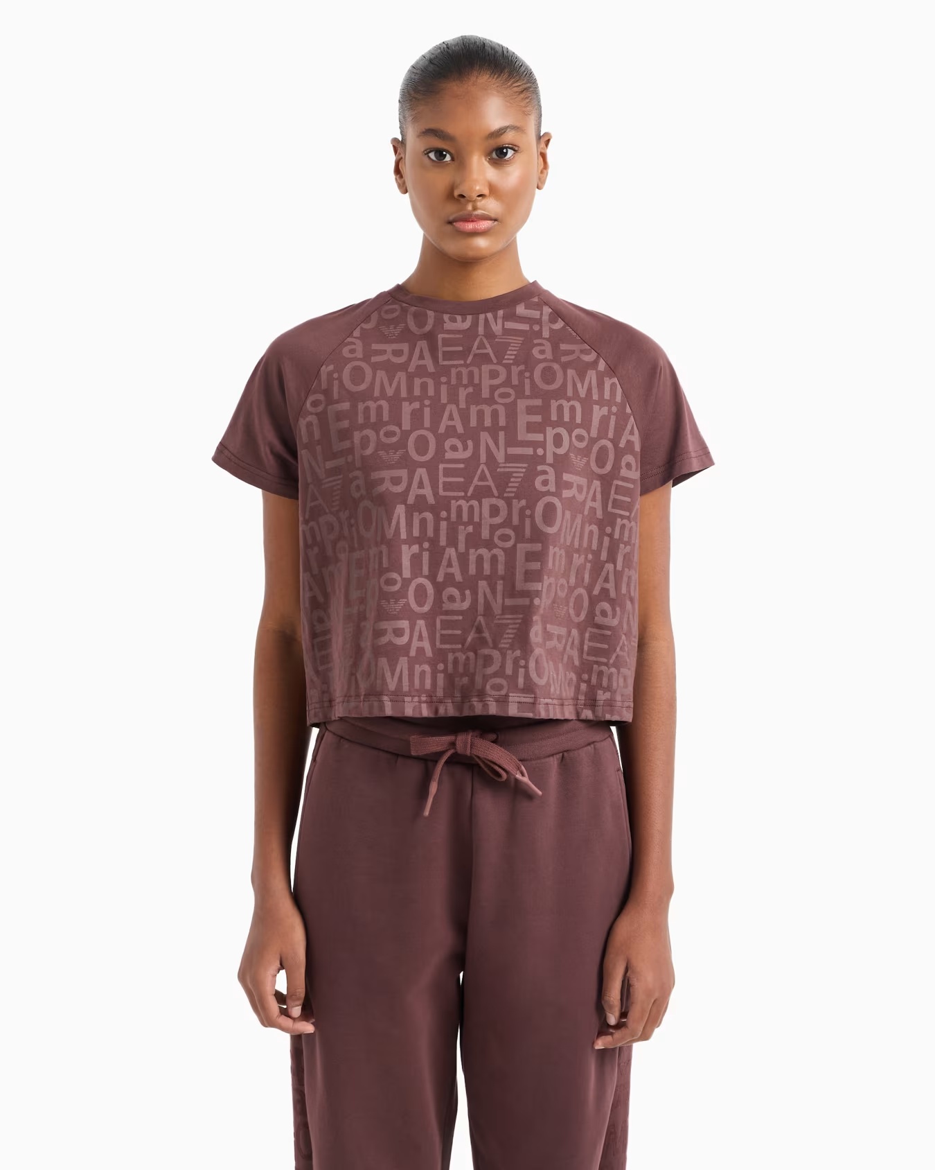 Graphic Series stretch-cotton cropped T-shirt with all-over print 2 Graphic Series stretch-cotton cropped T-shirt with all-over print