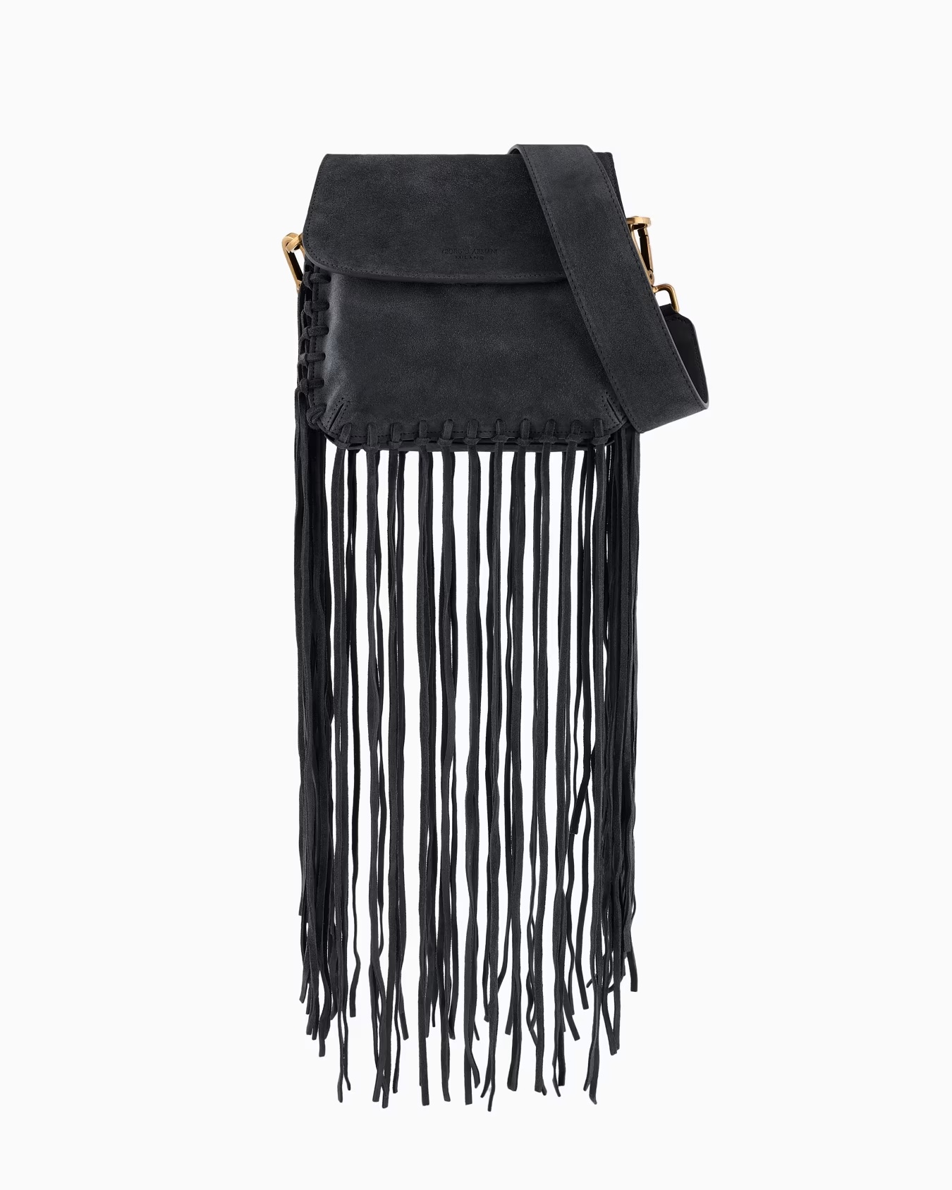 La Prima fringed suede bag