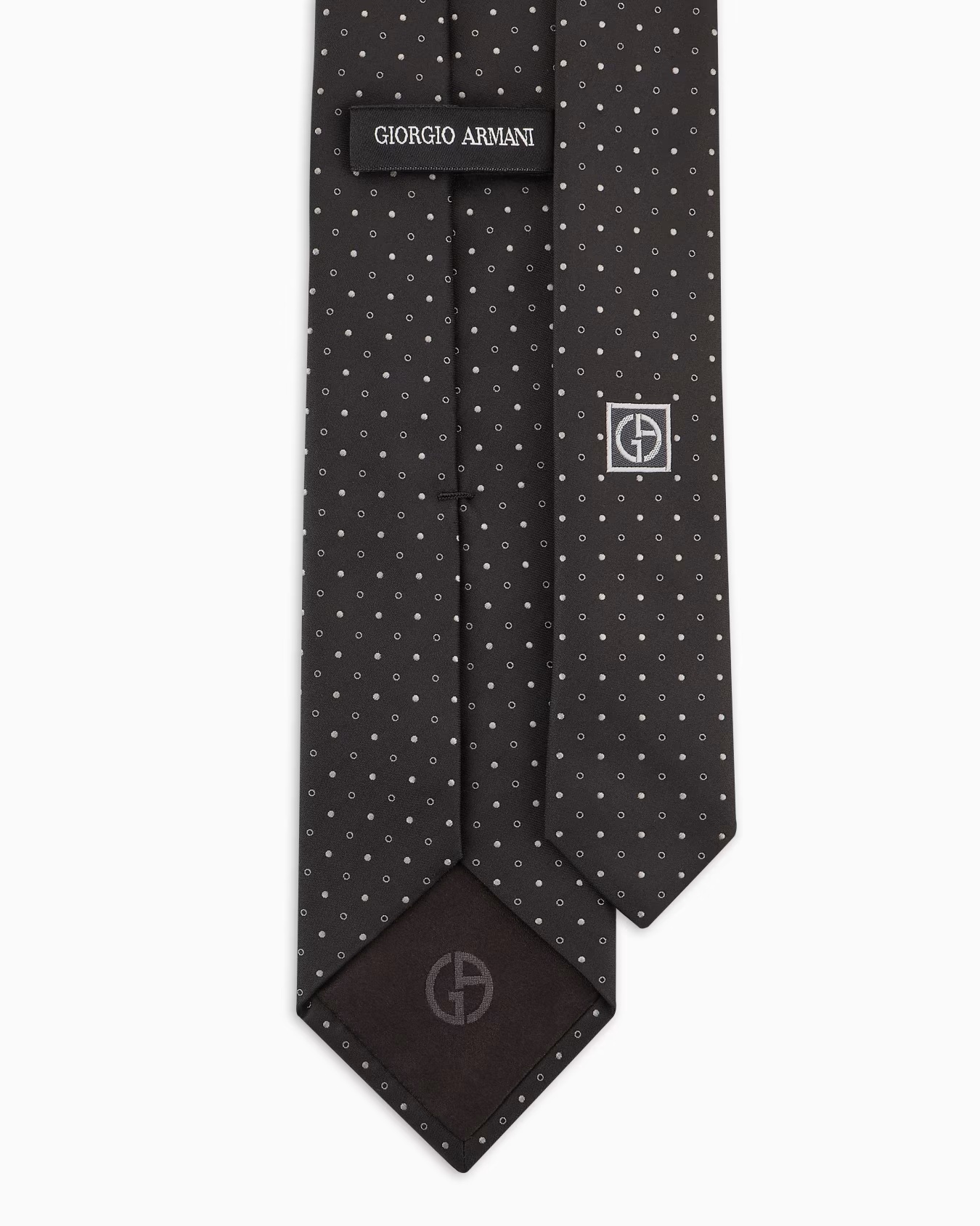 Silk tie with micro jacquard polka dots 2 Silk tie with micro jacquard polka dots