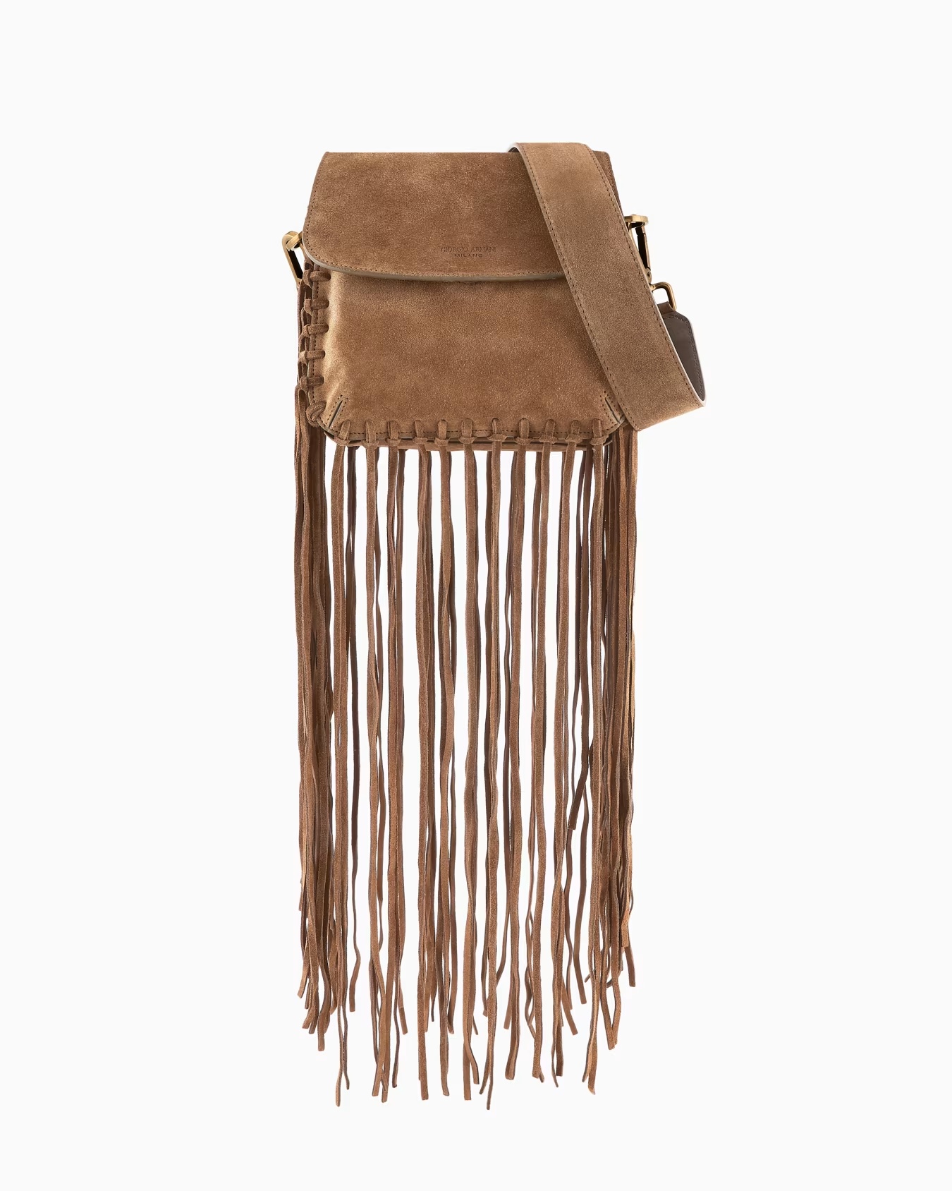 La Prima fringed suede bag