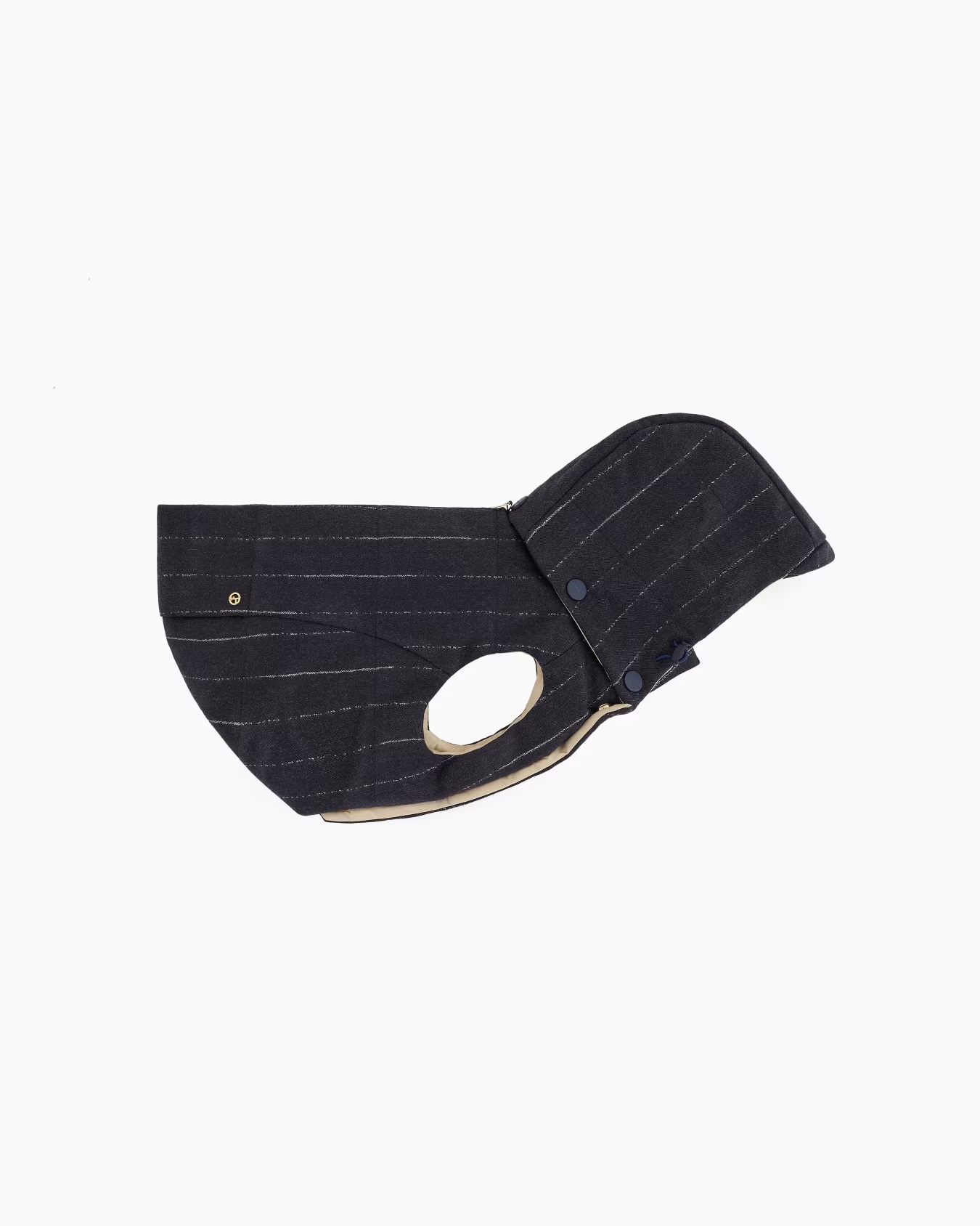 Poldo x Giorgio Armani Coat in pinstriped motif virgin wool