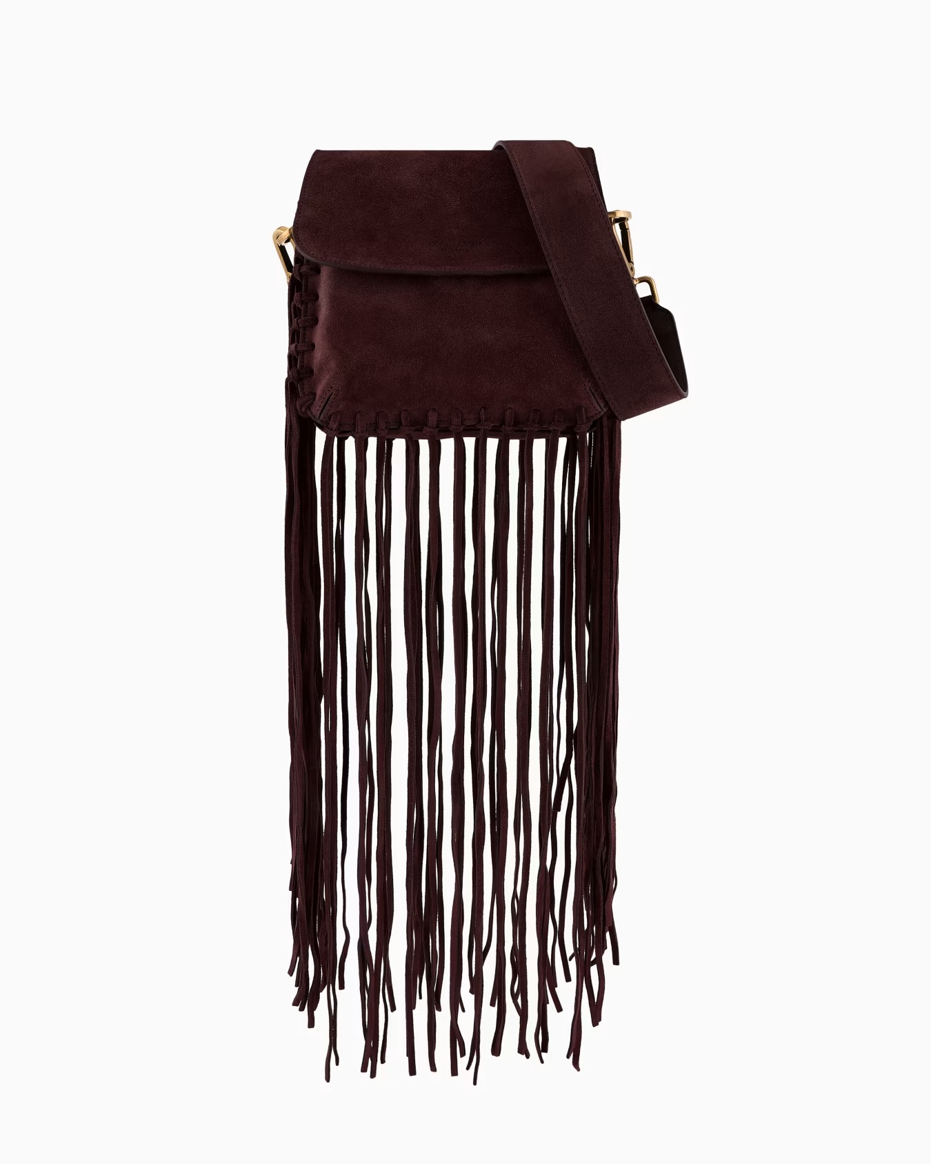 La Prima fringed suede bag