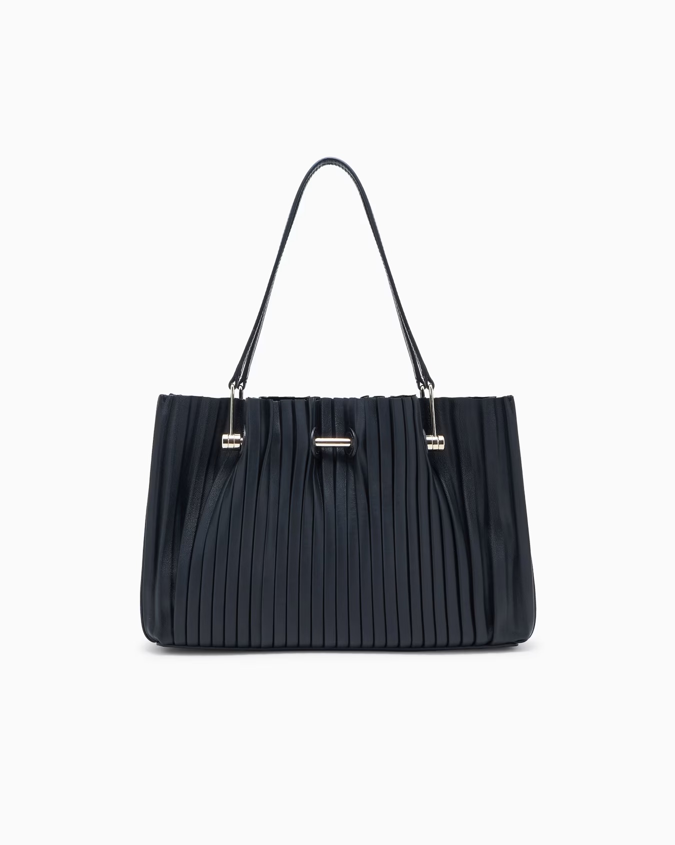 Small shopper bag in pleated nappa leather 1 Small shopper bag in pleated nappa leather