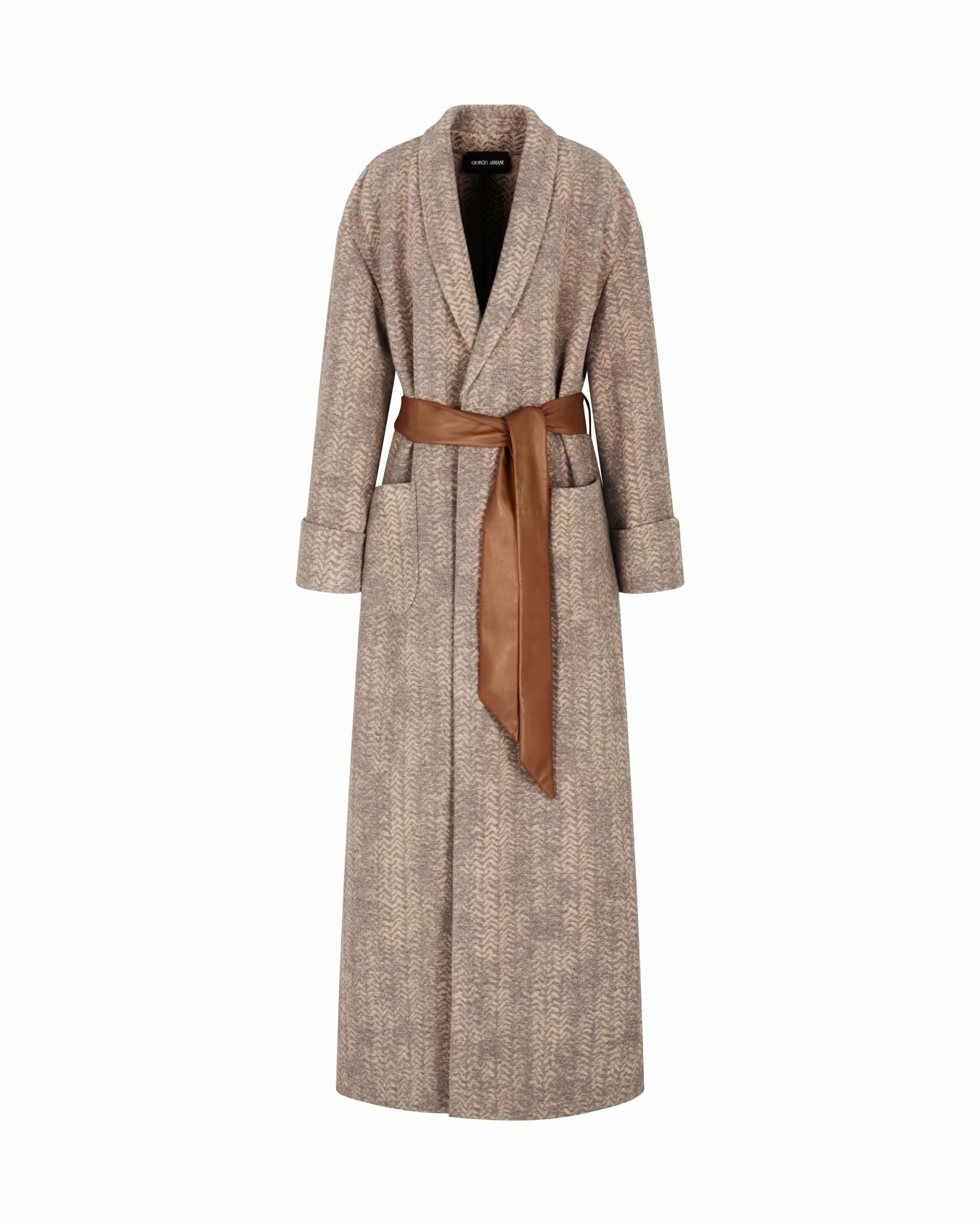 ASV chevron wool and cashmere long coat