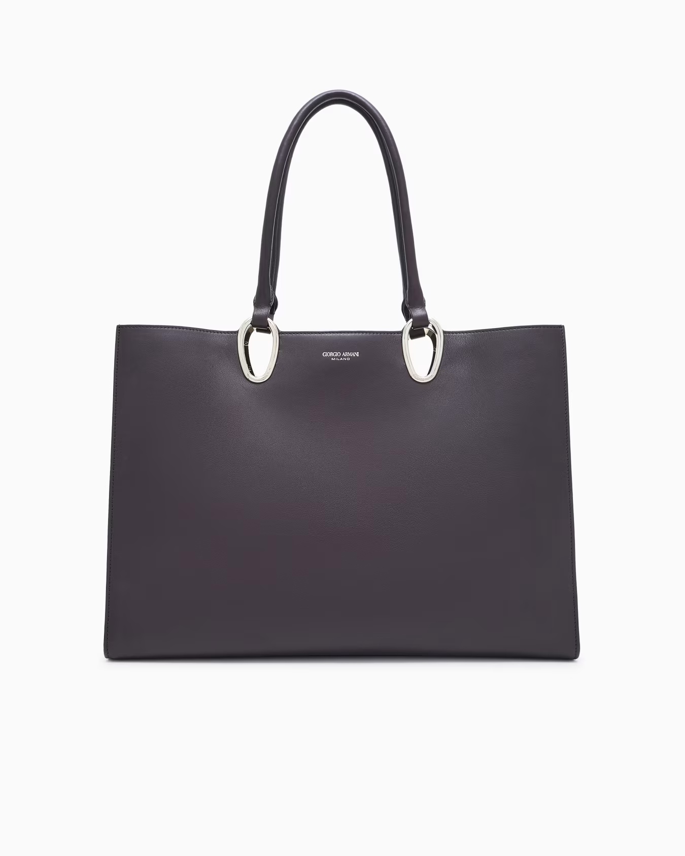 Medium shopper bag in leather