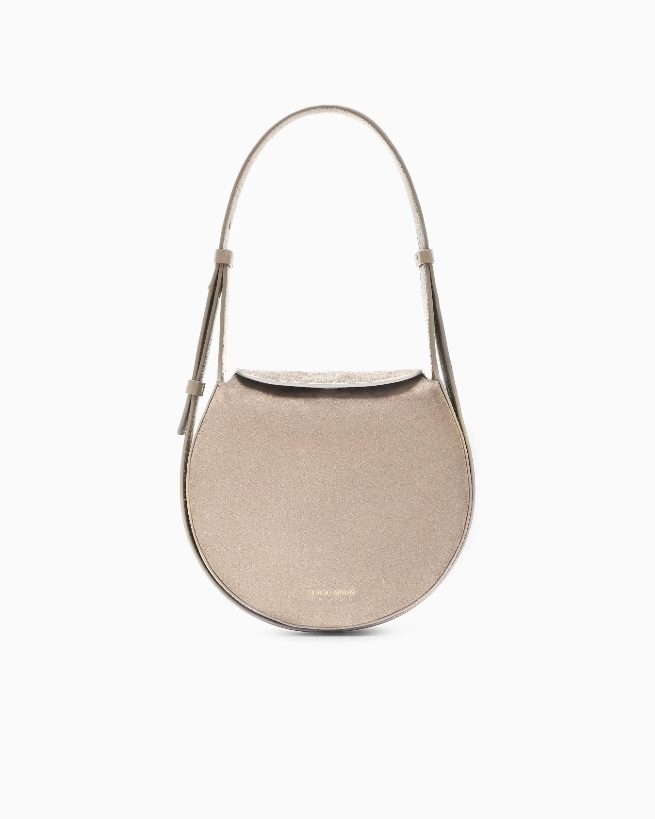 Large shoulder bag in suede and pebbled calfskin