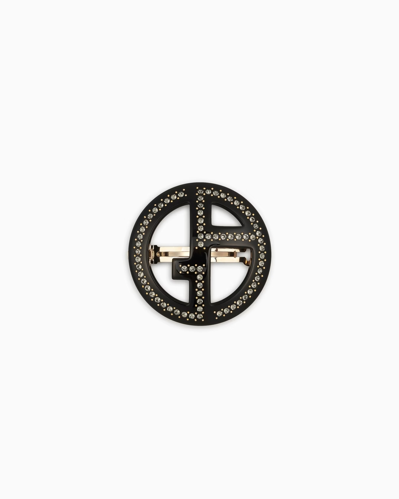 Hair clip with oversized logo
