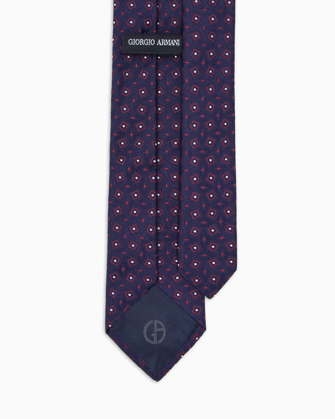 Silk tie with geometric jacquard motif 2 Silk tie with geometric jacquard motif
