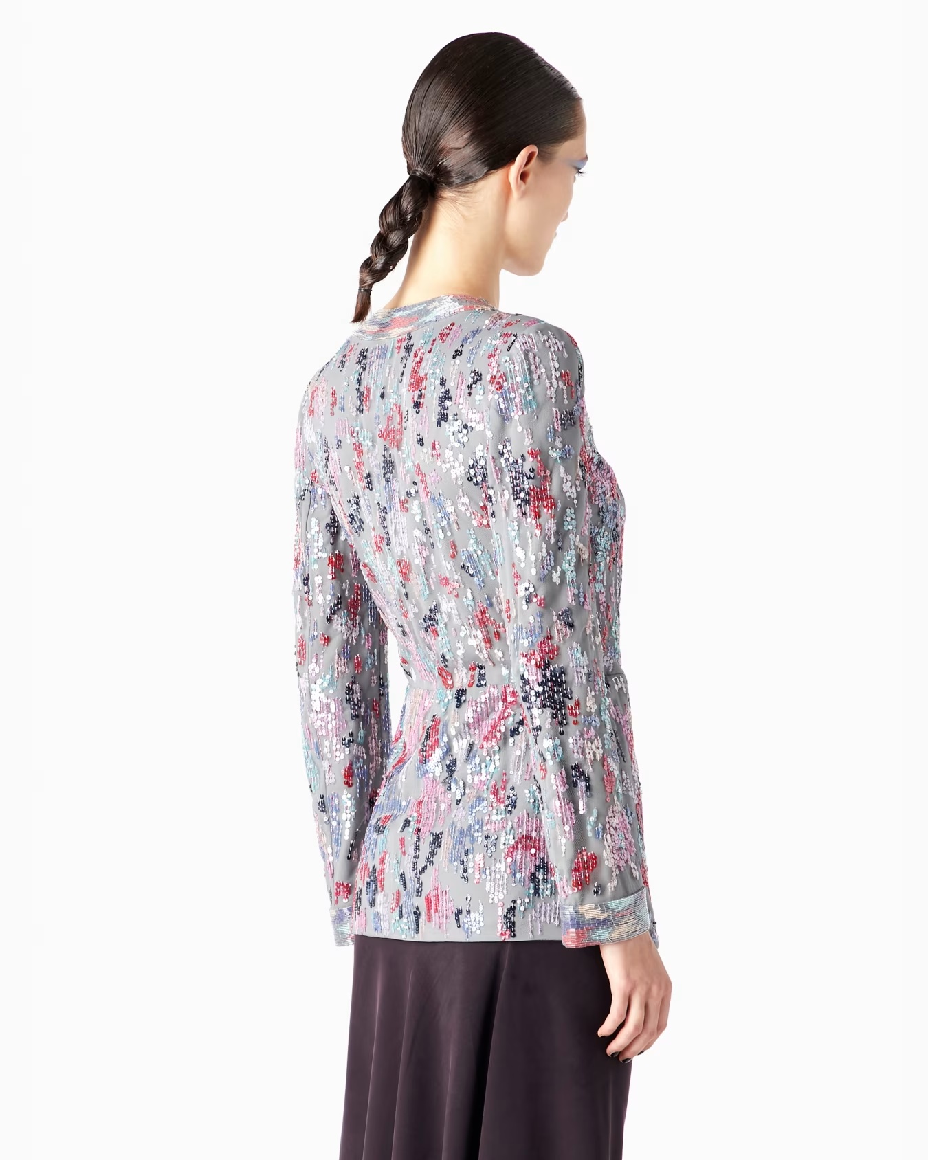 Long tulle jacket with all-over embroidery 3 Long tulle jacket with all-over embroidery