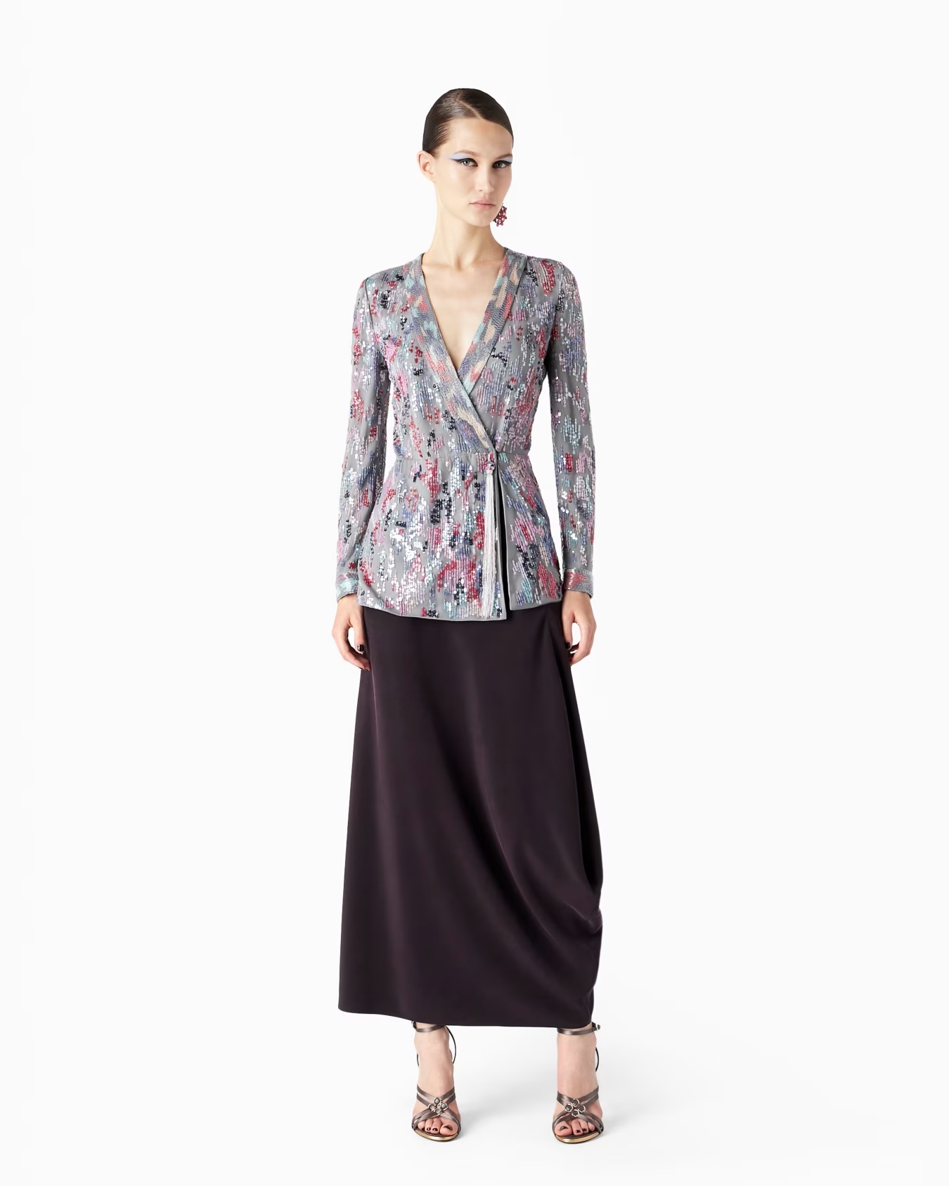 Long tulle jacket with all-over embroidery 4 Long tulle jacket with all-over embroidery
