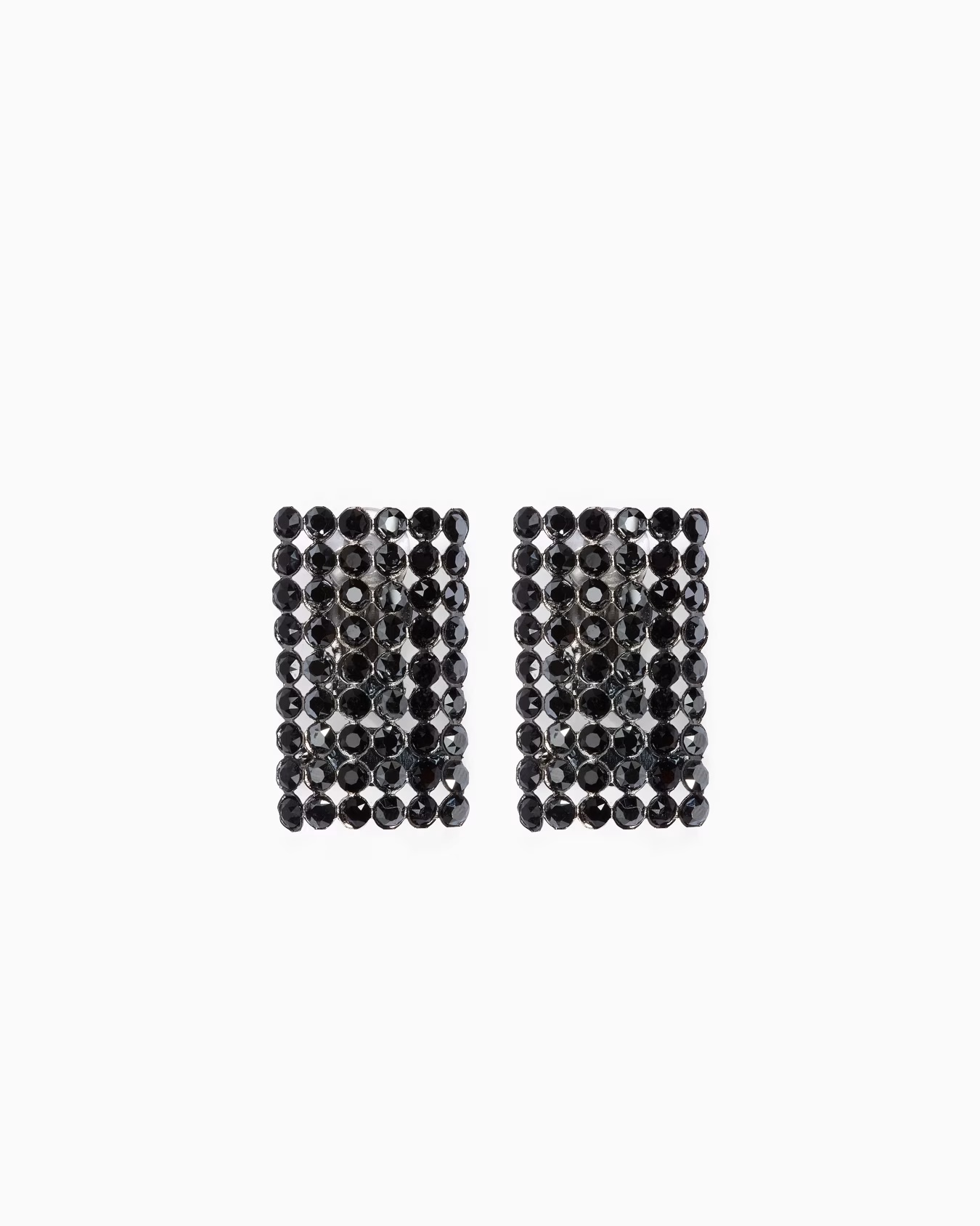 Clip earrings with rhinestones
