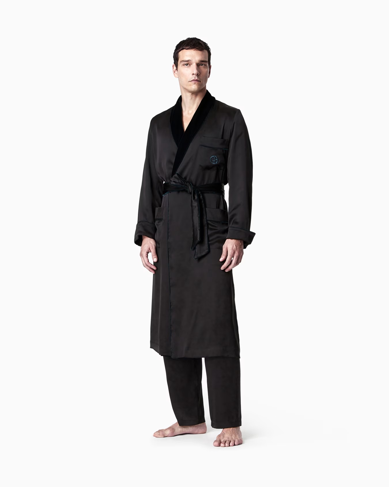 Monogrammed silk dressing gown 2 Monogrammed silk dressing gown