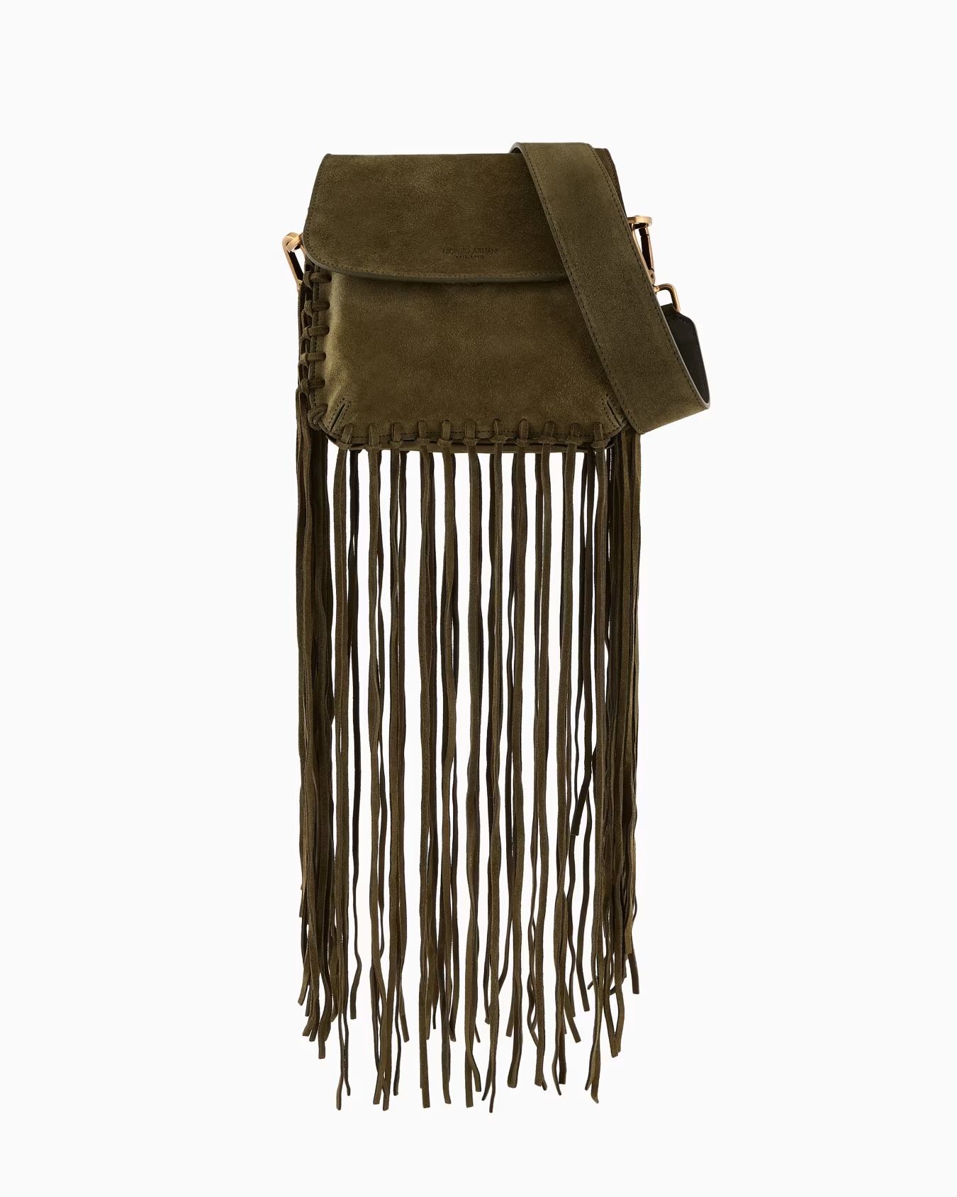 La Prima fringed suede bag