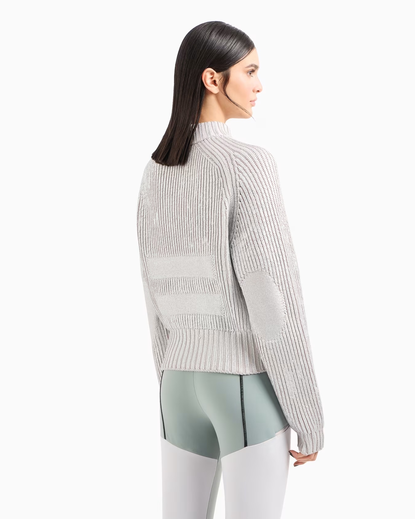 Giorgio Armani Neve mock-neck jumper in metallic-effect virgin wool 3 Giorgio Armani Neve mock-neck jumper in metallic-effect virgin wool
