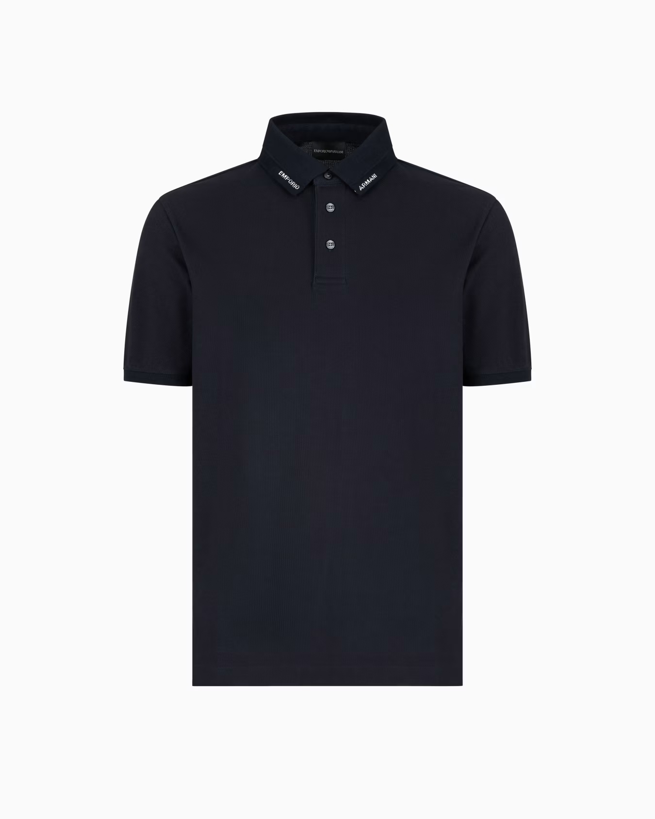 Jersey polo shirt with logo collar
