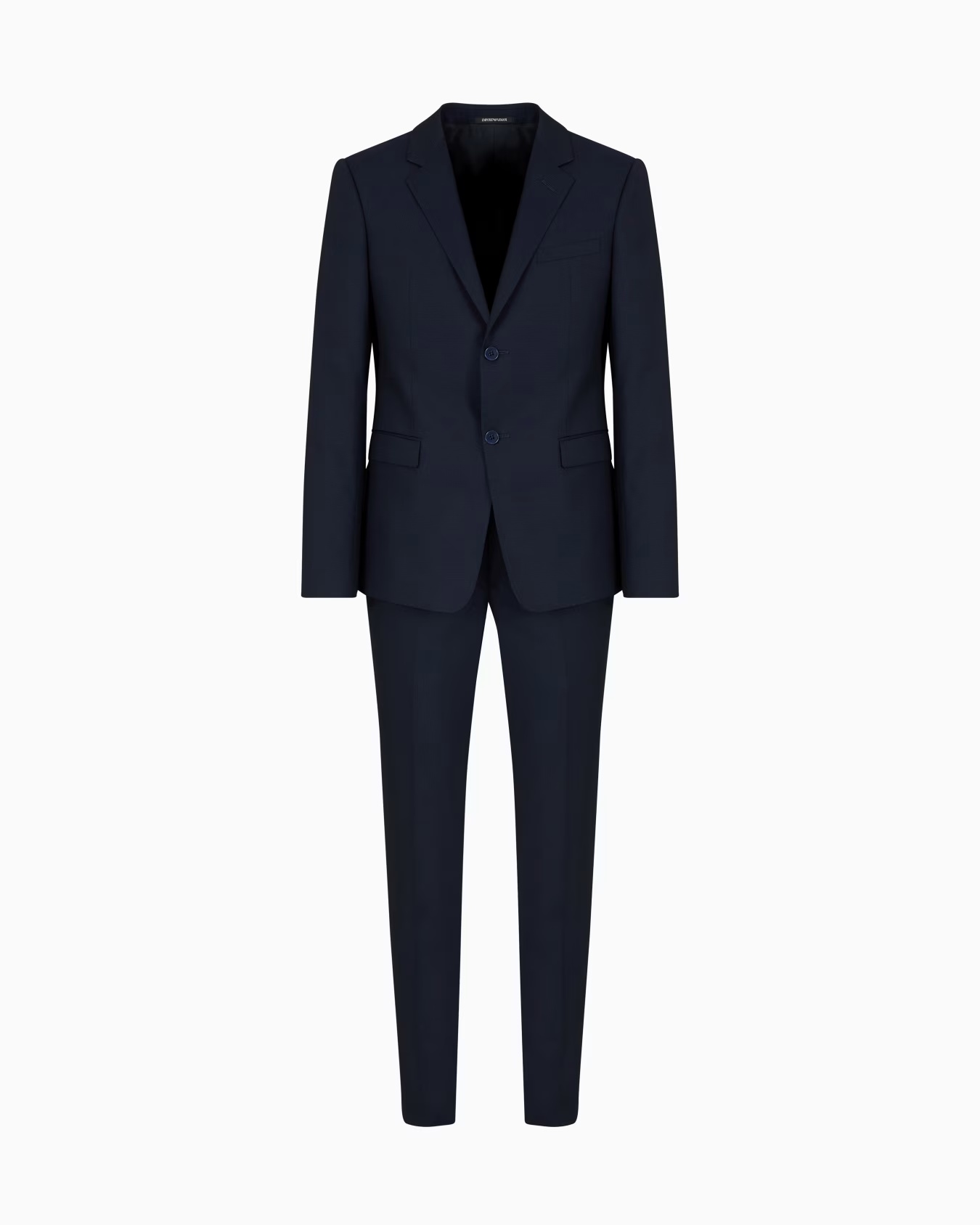 Slim-fit single-breasted suit in monochromatic micro-jacquard light wool