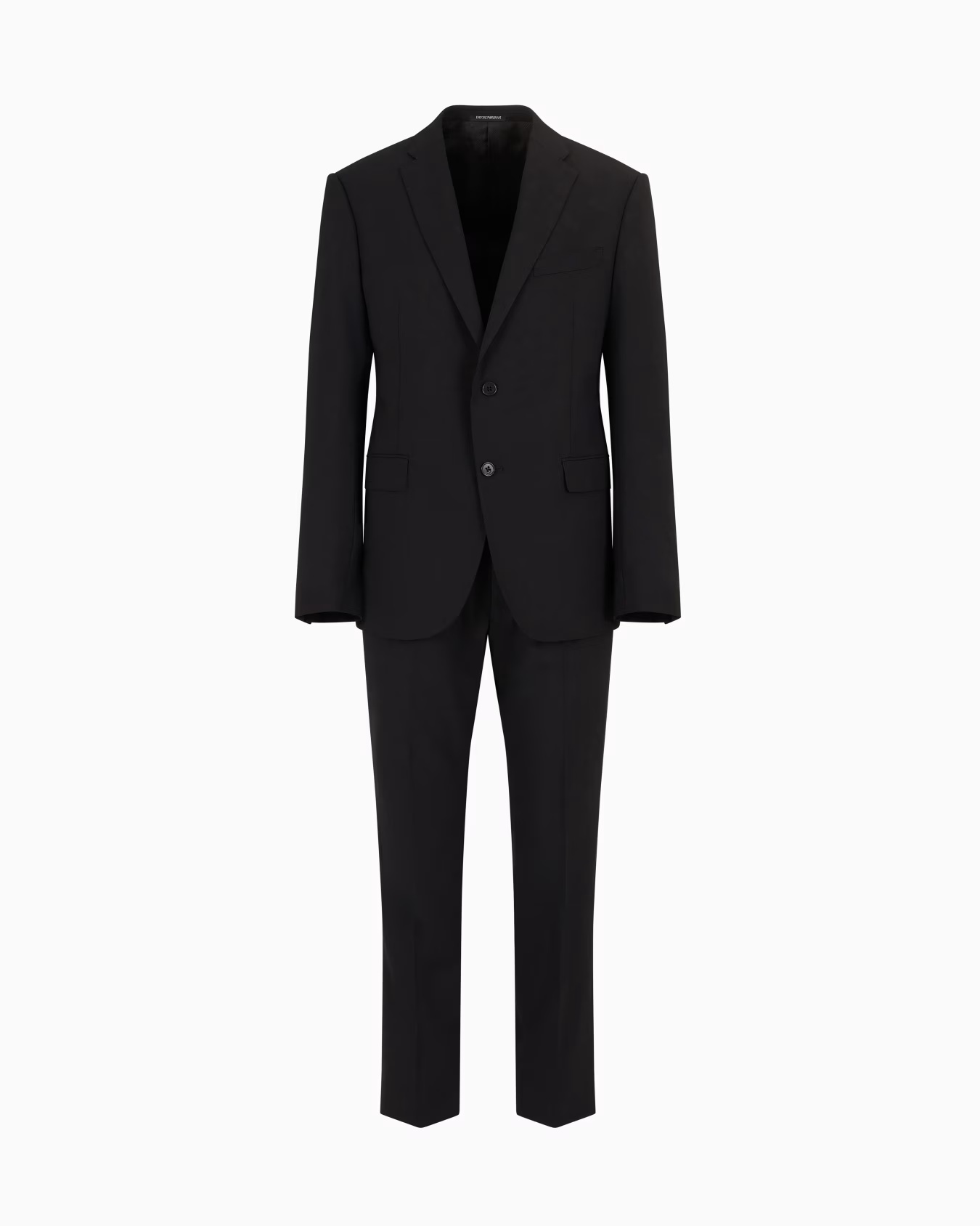 Single-breasted suit in virgin-wool two-way stretch canvas 1 Single-breasted suit in virgin-wool two-way stretch canvas