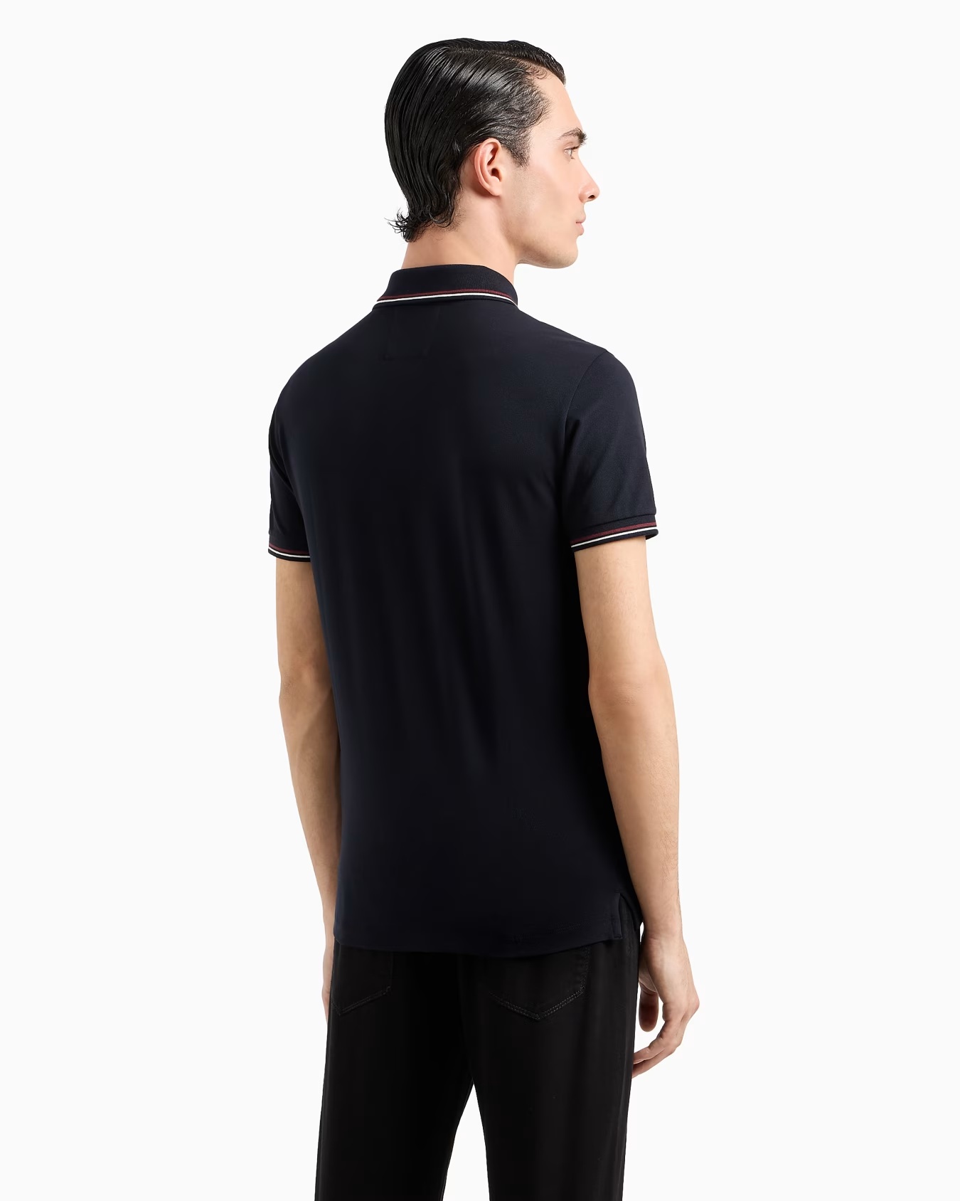 Slim-fit stretch piqué polo shirt with micro eagle 3 Slim-fit stretch piqué polo shirt with micro eagle